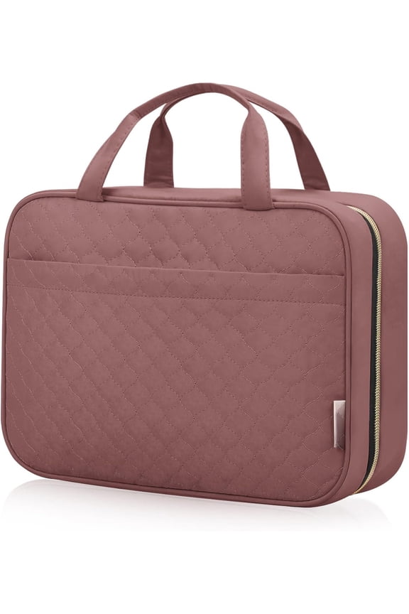 Travel Size Toiletry Bag for Women, Portable  Bag with  Hook, Travel Essentials Water-resistant Makeup Organizer for Accessories, Shampoo, Full-size Container, Toiletries