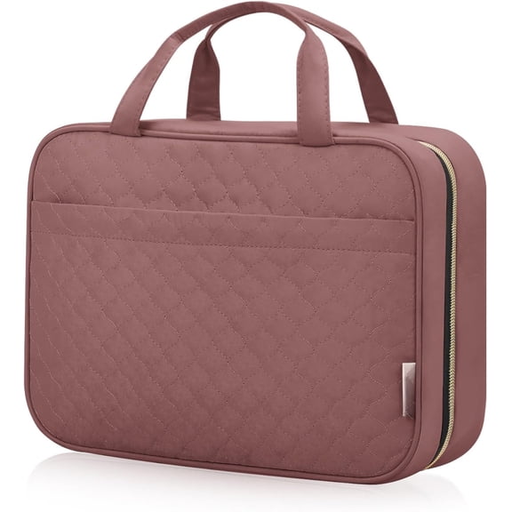 Travel Size Toiletry Bag for Women, Portable Bag with Hook, Travel Essentials Water-resistant Makeup Organizer for Accessories, Shampoo, Full-size Container, Toiletries