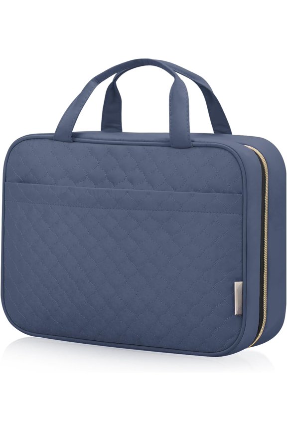 Travel Size Toiletry Bag for Women, Portable Bag with Hook, Travel Essentials Water-resistant Makeup Organizer for Accessories, Shampoo, Full-size Container, Toiletries