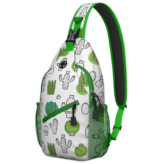 Travel Sling Bag Cactus Hiking Daypack Crossbody Travel Bag Hiking Bag for Men Women