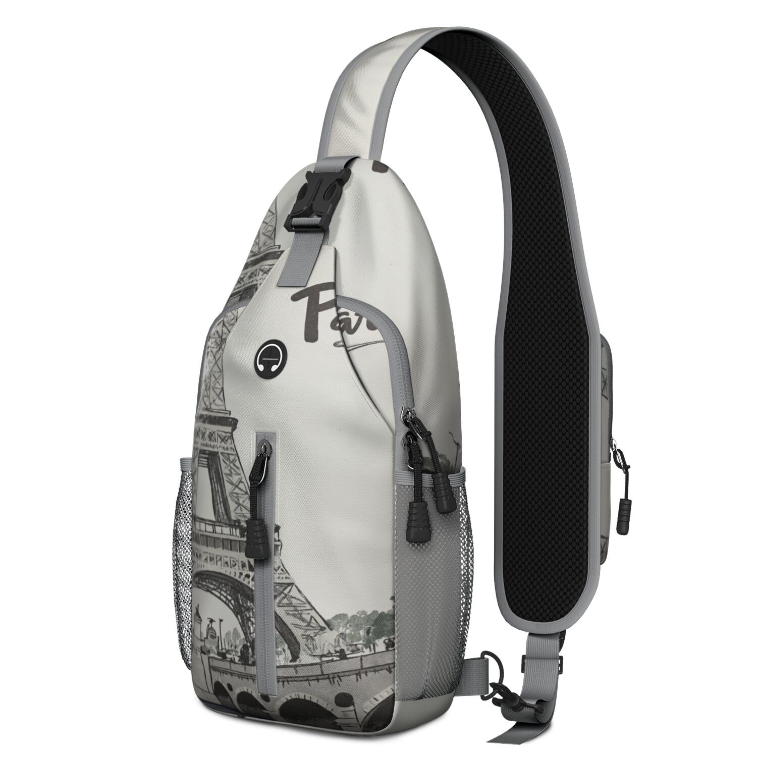 Travel Sling Bag Hiking Casual Sport Daypack Paris Travel Backpack Chest Bag Small Backpack for Women Men