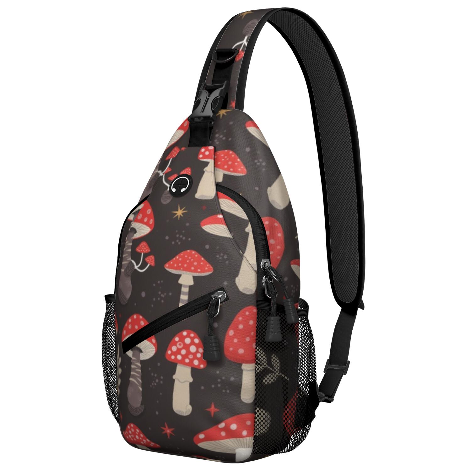 Travel Sling Bag Mushroom Hiking Daypack Crossbody Backpack Purse for Men Women
