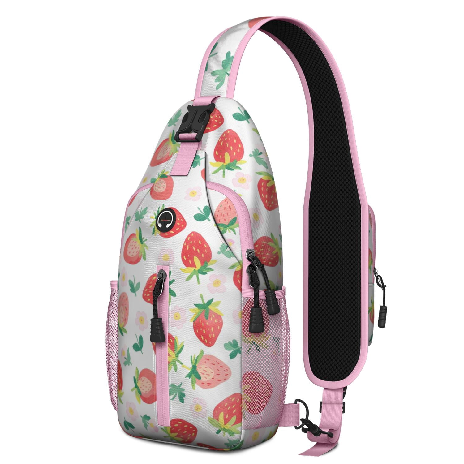 Travel Sling Bag Strawberry Fruit Travel Sling Bag Travel Bag Hiking Bag for Men Women