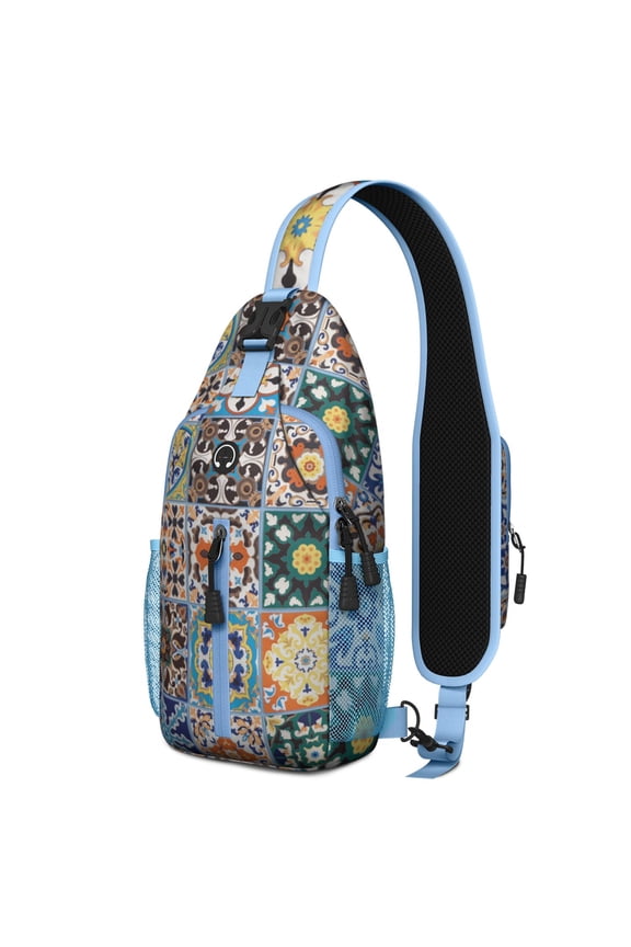Travel Sling Bag Trendy Sling Backpack Bohemian Tribal Gym Sports Travel Hiking Daypack Backpack Purse for Women Men