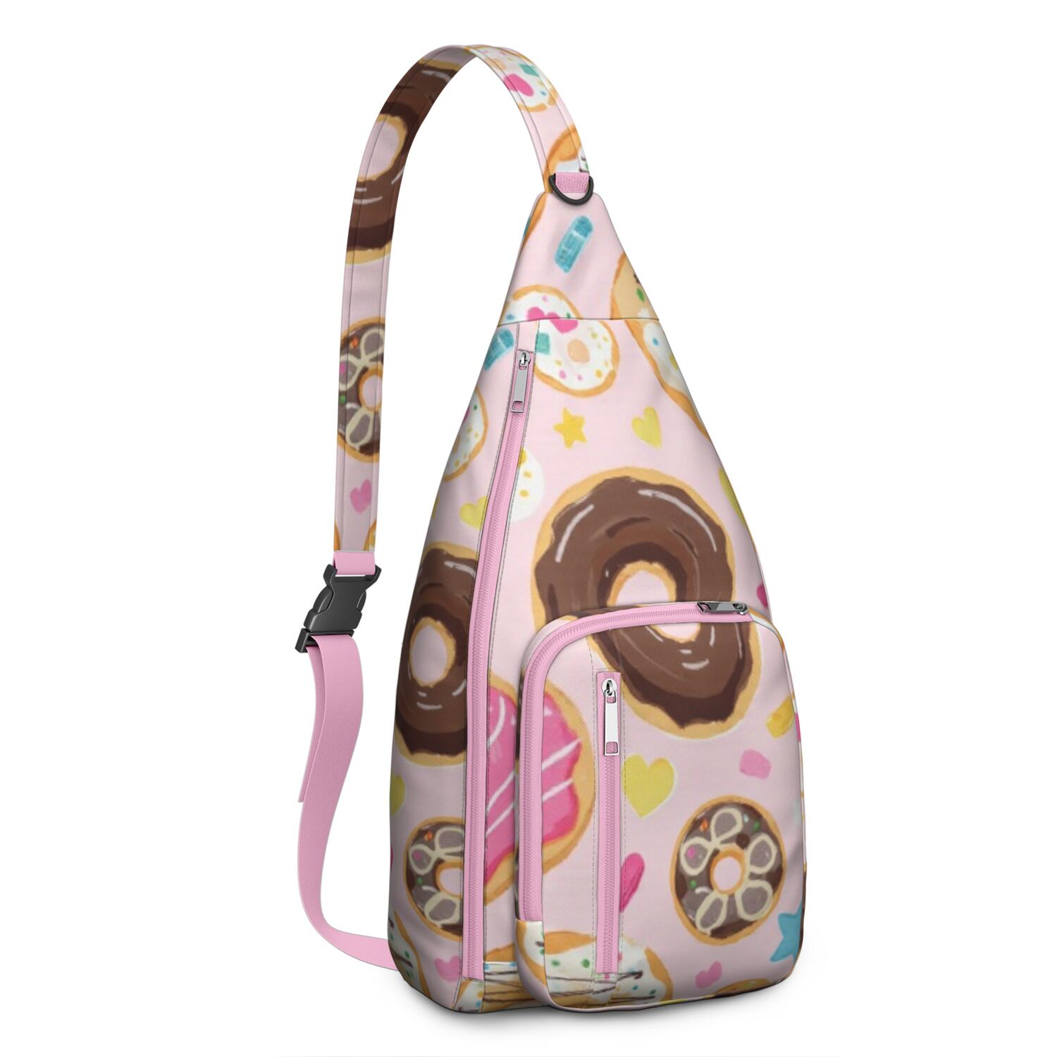 Travel Sling Bag for Men with Adjustable Shoulder Strap Shoulder Backpack Chest Bag Travel Hiking Daypacks Doughnut