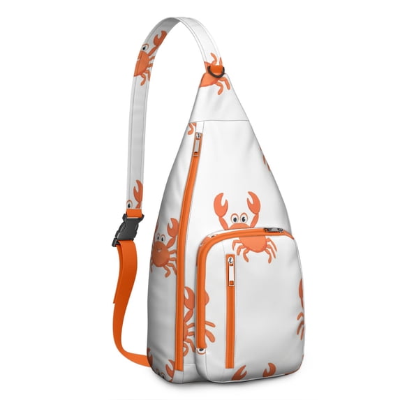 Travel Sling Bag for Men with Adjustable Shoulder Strap Shoulder Backpack Hiking Sling Backpack Travel Hiking Daypacks Marine Adorable Crab