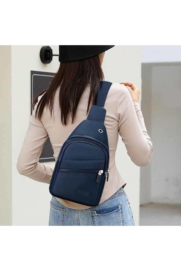 Travel Sling Chest Bag for Adults | Waterproof Nylon Anti-Theft Front Pack | Lightweight Shoulder Crossbody | USB Charging Port | Large Capacity | 30x17x9cm | Multiple Colors | 1pc