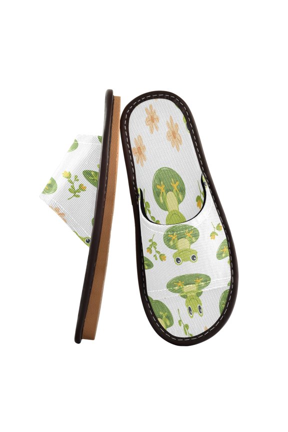 Travel Slippers for Women Men Lightweight Sandals Indoor Outdoor Slides Cute Frog Pattern