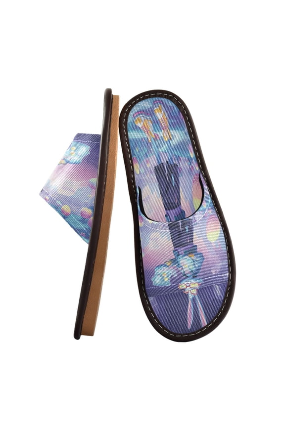 Travel Slippers for Women Men Lightweight Sandals Indoor Outdoor Slides Cyberpunk-style Easter Bunny