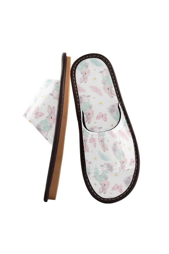 Travel Slippers for Women Men Lightweight Sandals Indoor Outdoor Slides Easter Bunnies and Spring Elements