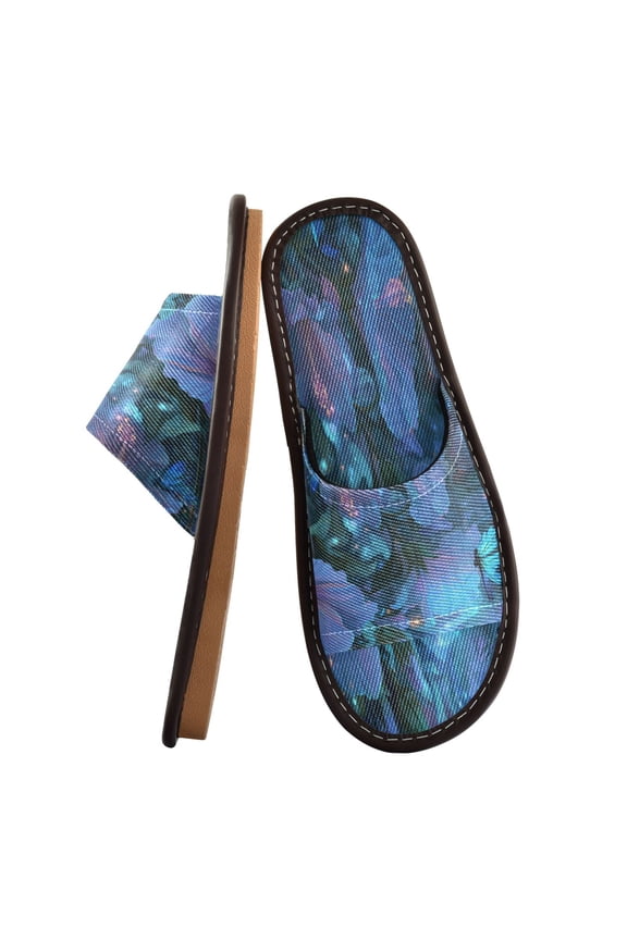 Travel Slippers for Women Men Lightweight Sandals Indoor Outdoor Slides Fantasy Luminous Flowers