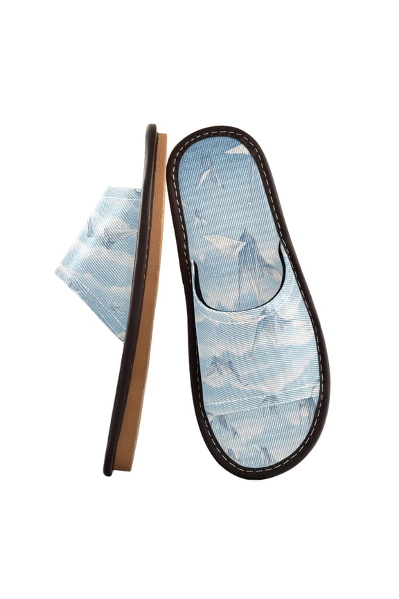 Travel Slippers for Women Men Lightweight Sandals Indoor Outdoor Slides Light Blue Paper Cranes