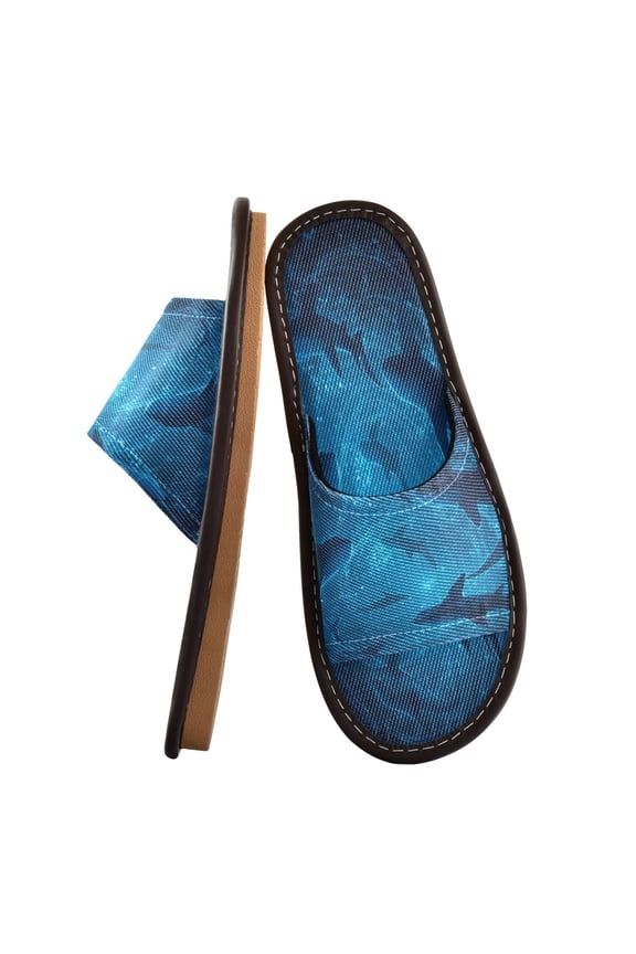 Travel Slippers for Women Men Lightweight Sandals Indoor Outdoor Slides Sharks Are Swimming