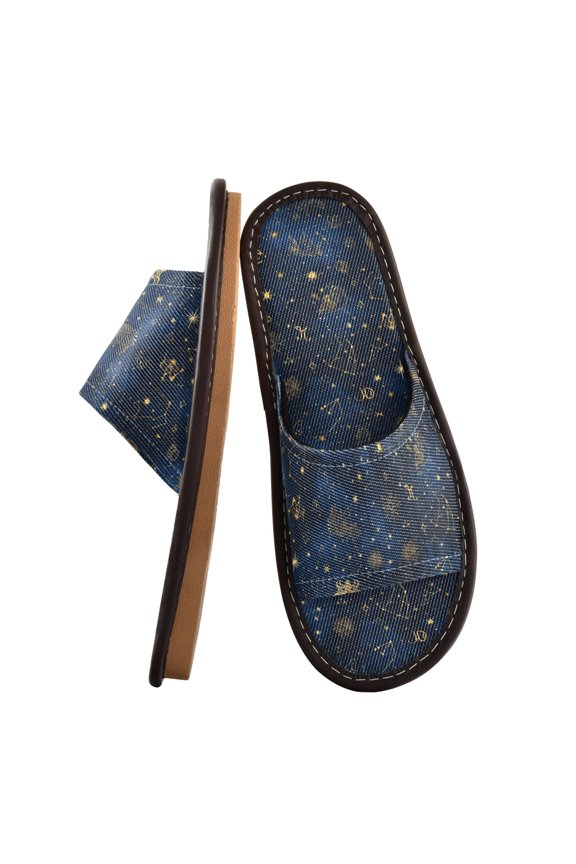 Travel Slippers for Women Men Lightweight Sandals Indoor Outdoor Slides Twinkling Stars and Constellations