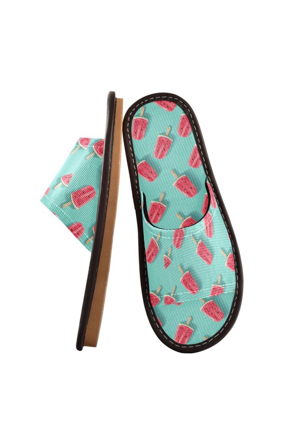 Travel Slippers for Women Men Lightweight Sandals Indoor Outdoor Slides Watermelon Popsicle Pattern