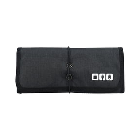 Travel Small Cable Organizer Bag Waterproof Storage Bag Electronic Accessories Carry Case for Hard Drives, Card, Phone, Cable Black