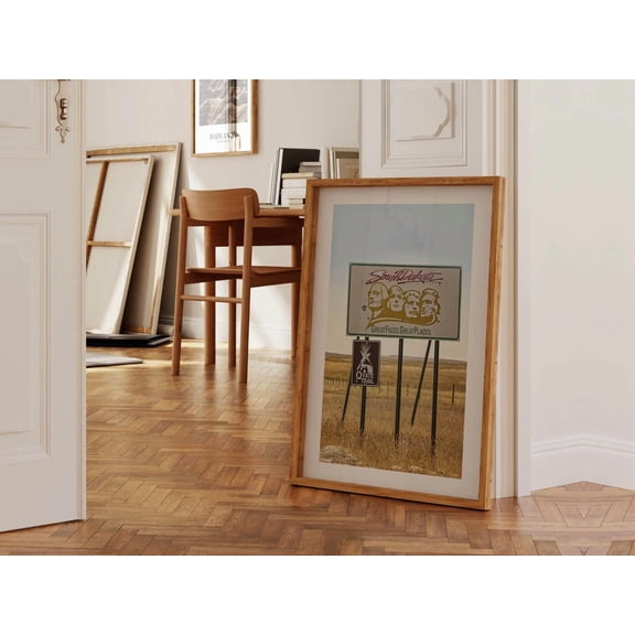Travel Snapshot Dakota South Dakota Art Wall Decor Welcome Sign Outdoorsy Rustic Unframed Paper Poster 8x10in