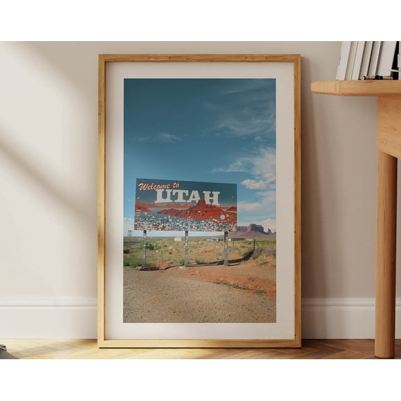 Travel Snapshot Utah Print Utah Art Wall Decor Welcome Sign Utah Wall Art Gift For Traveler Outdoorsy Us Rustic Scenery Wall Art, Modern Wall Decor, 12x18 UNFRAMED
