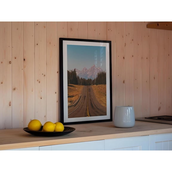 Travel Snapshot Wyoming Art Wall Decor Grand Teton Outdoorsy US Rustic Scenery Unframed Paper Print
