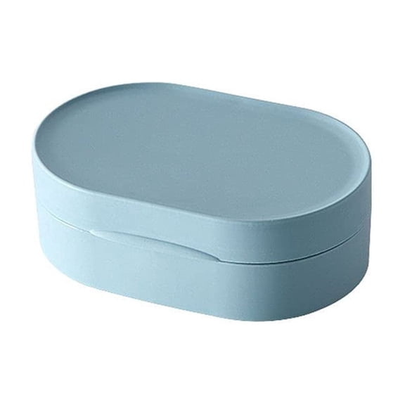 Travel Soap Box Holder Portable Leakproof Soap Case Round Square Shampoo Bar Case Soap Dishes Container for Shower Gym Bathroom(Yellow-Oval)