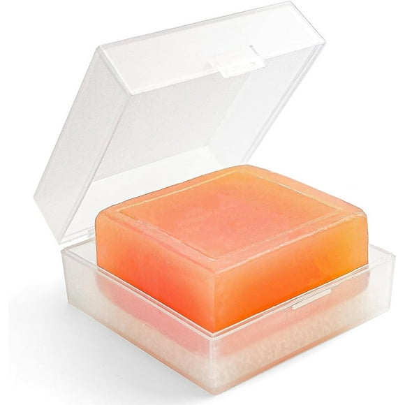 Travel Soap Case,Clear Bar Soap Travel Container,Square Soap Holder,Square Gym Soap Holder with Draining Pad,Soap Dish for Bathroom Shower Home Outdoor Hiking Camping,Transparent White