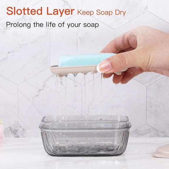 Travel Soap Case Container, Portable Bar Soap Travel Case with Lid, Soap Container with Lid for Gym, Camping Essentials, Travel Size Toiletries, Portable Travel Essentials, Khaki