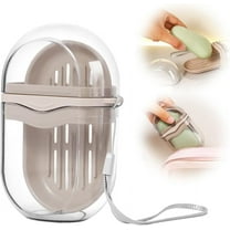 Travel Soap Case, Leakproof Soap Container with Lid, Portable Bar Soap Holder for Traveling, Soap Dish for Bathroom, Shower, Gym, School, Camping, Vacation, Outdoor-Transparent, 2.76x4.33"