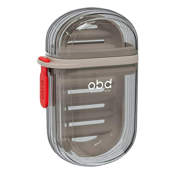 Travel Soap Case, Leakproof Soap Container with Lid, Portable Bar Soap Holder for Traveling, Soap Dish for Bathroom, Shower, Gym, School, Camping, Vacation, Outdoor-Transparent-Black