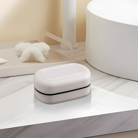 Travel Soap Case with Lid, Leak Proof Portable Bar Soap Container for Shower, Bath and Bathroom, Waterproof Soap Holder with Drainage Tray for Traveling, Camping, Hiking, Gym, 12x8x5 cm, Hard PE