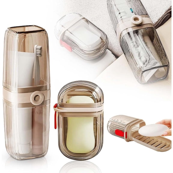 Travel Soap Case, Portable Soap Container with Lid, Efficient Drainage and Leak-Proof Travel Soap Container for for Bathroom, Shower, Home, Gym, School, Camping, Vacation, Outdoor (Mix Set)