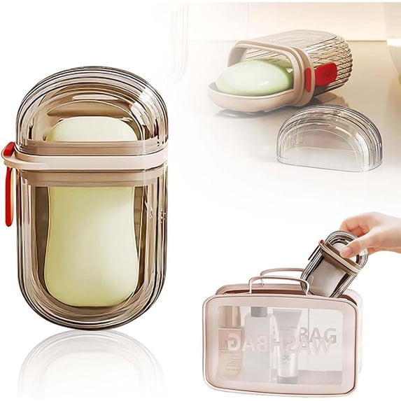 Travel Soap Case, Portable Soap Container with Lid, Efficient Drainage and Leak-Proof Travel Soap Container for for Bathroom, Shower, Home, Gym, School, Camping, Vacation, Outdoor (Soap Case)