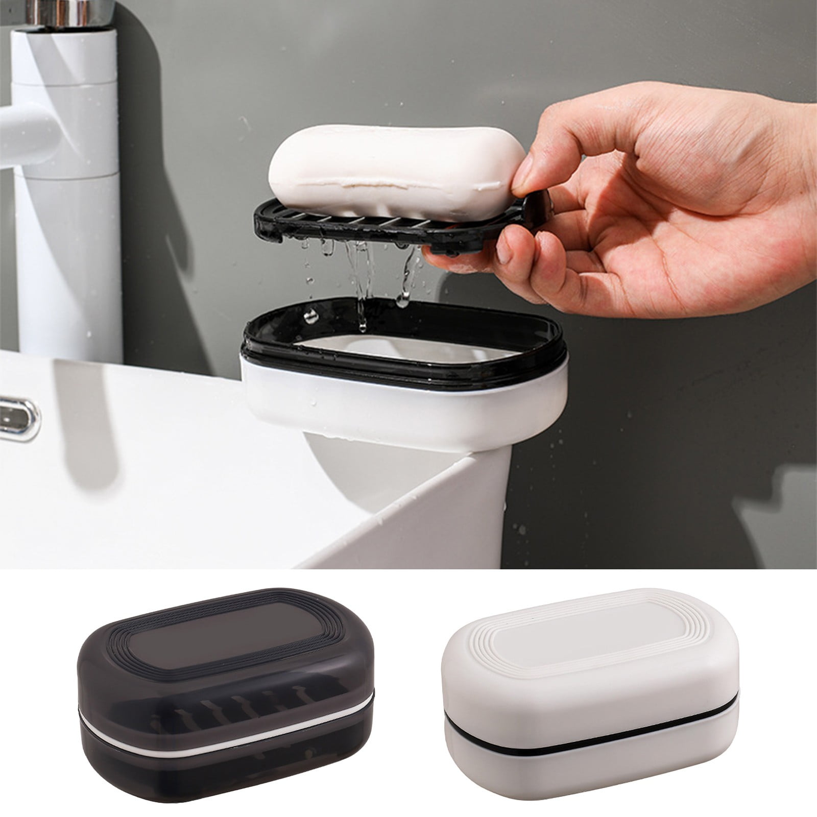 Travel Soap Case Portable Soap Container with Lid | Leak Proof Hard PE ...