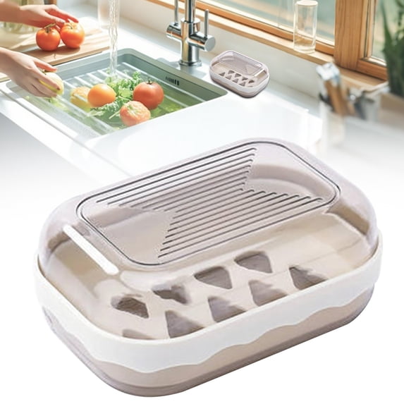 Travel Soap Case, Soap Holder, Soap Dish for Shower, Leakproof Soap Box with Lid, Travel Soap Container, Portable Soap Case for Camping, Gray White 5x3.46x2.16 Inch (1Pcs)