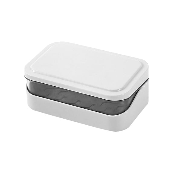 Travel Soap Dish with Lid & Draining Holder for Bar Soap, Portable Soap Container for Shampoo Bar Storage, Soap Case for Bathroom Camping Gym, Travel Essentials Soap Box with Ventilation,White