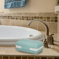 thumbnail image 1 of Travel Soap Holder with Lid, Heavy Duty Plastic Draining Soap Box for Shower, Compact Travel Soap Case Leak-Proof Design for Camping, Hiking, Gym, Outdoor Use, Keeps Soap Dry, 4.72x2.99x1.97", 1 of 4