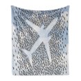 thumbnail image 1 of Travel Soft Flannel Fleece Blanket, Airplane in the Sky with Doves Bird Hummingbird Flock Adventure Vacation, Cozy Plush for Indoor and Outdoor Use, 70" x 90", Pale Blue Black White, by Ambesonne, 1 of 5
