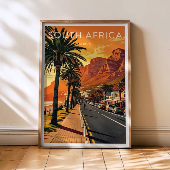 4 Color Printers Travel South Africa South Africa Retro Bold Color Travel Poster ...