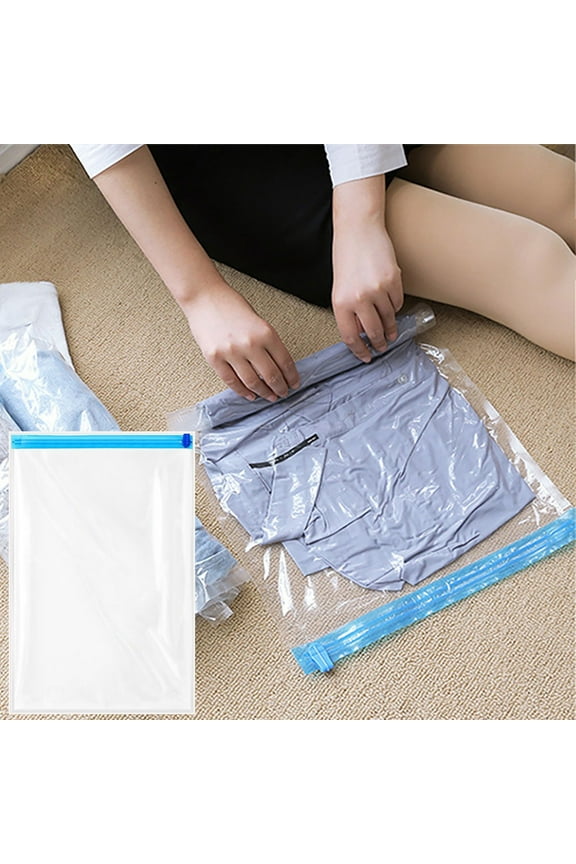 Travel Space Bags, Reusable Roll Up Compression Storage Bags For Suitcases, Vacuum Storage Bags For Travel/Home Storage, No Pump Needed 4 Sizes A