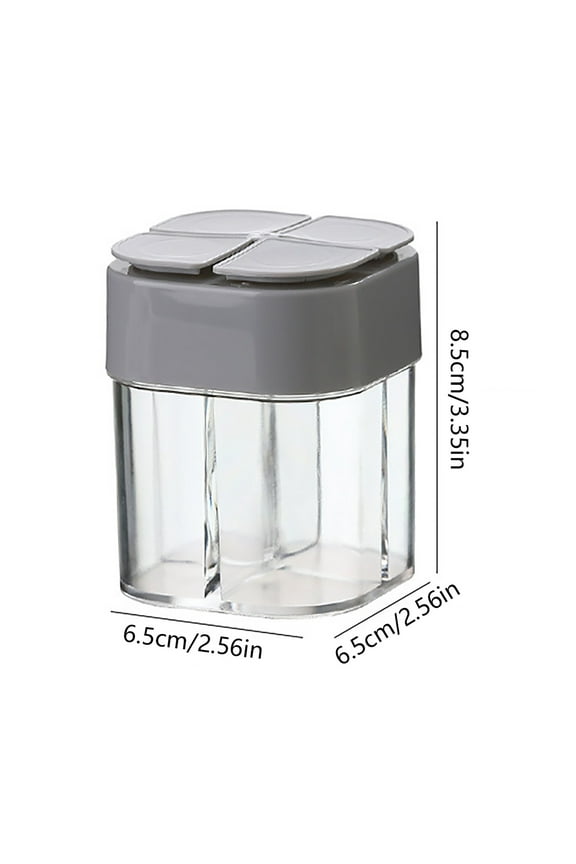 Travel Spice Containers: 4-In-1 Seasoning Bottle with Space-Saving Design, Moisture-Proof & Transparent for Kitchen Organization, Pp+Ps Material Ensures Hygiene & Freshness for Salt, Pepper & More.