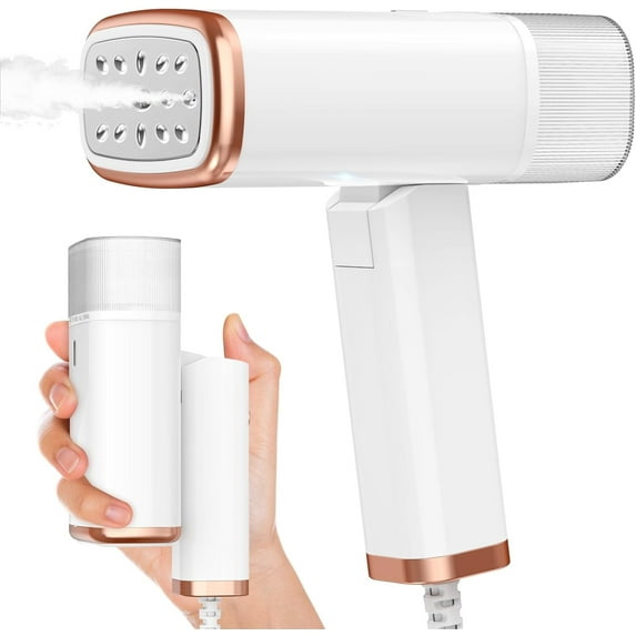 Travel Steamer for Clothes, 1200W Handheld Foldable Clothes Steamer, 20s Fast Heat-up Fabric Garment Steamer Iron Removes Wrinkles, with Brush & Measure Cup for Home & Travel