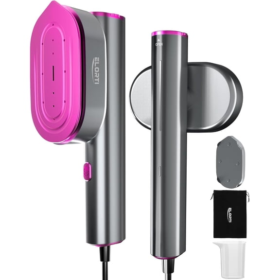 Travel Steamer for Clothes, 1200W Handheld Garment Steamer & Iron 2-in-1, 15s Fast Heat-up Portable Steam Iron with Large Ceramic Panel, 120V Mini Ironing Machine for Home, Travel and Business(Red)