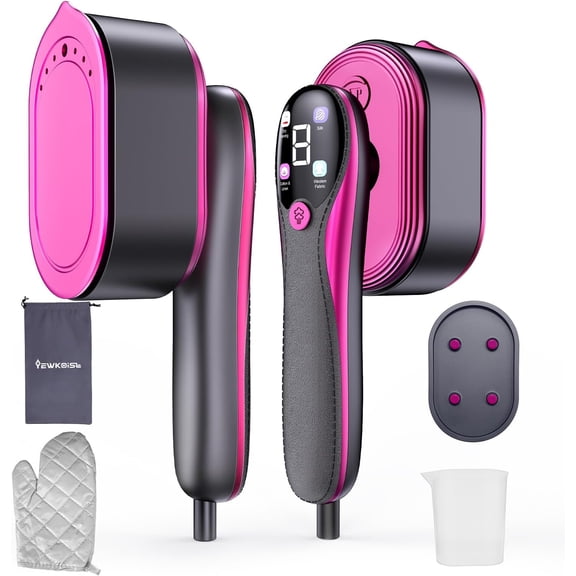 Travel Steamer for Clothes, 2-in-1 Foldable Handheld Garment Steamer & Iron with LED Display, 10s Fast Heat Up, Smart Steam Control with 4 Modes, No-Leak Design, Perfect for Home & Travel