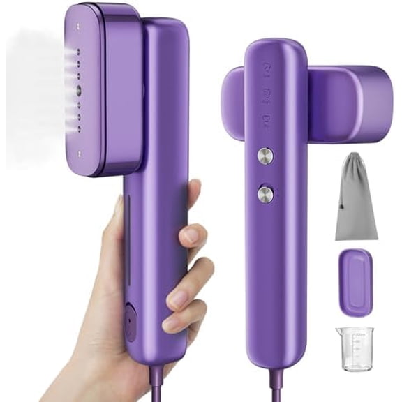 Travel Steamer for Clothes, 2-in-1 Handheld Garment Steamer & Iron, 15s Fast Heat Up, 100-230V Dual Voltage, Portable Steamer for Wrinkles, Safe Auto Shut-Off, Large Ceramic Panel for Home & Travel