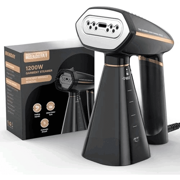 Travel Steamer for Clothes, Fast Heating,2 Steam Levels,1200W Portable Handheld Garment Steamer,350ml Detachable Water Tank, Auto Shutoff, Foldable Handle Clothes Steamer Removes Wrinkle