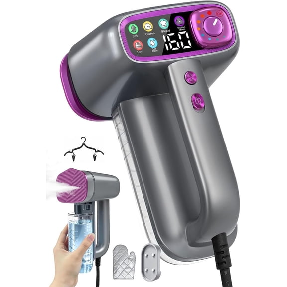 Travel Steamer for Clothes,Handheld Steamer for Clothes,2 in 1 steamer and iron,160ml Large Water  Portable Steamer for Clothes,6 Steam Mode&-Layer Heated Steam Plate,120V for ,Office
