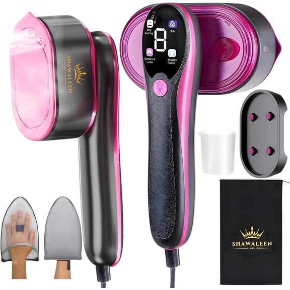 SHAWALEEN Solo Classic 3.38 fl oz Handheld Garment Steamer, Pink