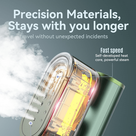 Travel Steamer & Iron 2 In 1, Portable Garment Steamer, 15s Heat Up, Large Ceramic Heat Panel, 100-220V for Global Traveling