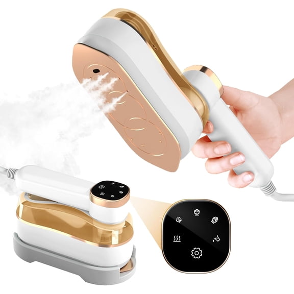 Travel Steamer & Iron 2 in 1, Portable Handheld Mini Steam Iron, 3 Secs Fast Heating, Suitable for Travel, Home & Dorm (Beige)