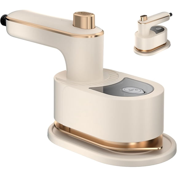 Travel Steamer Iron for Clothes Mini-Portable Ironing Machine Travel and Iron Fast 10s Heat-Up and 180 Rotating Handle,Horizontal and Vertical,Garment Steamer and Iron for Travel Office Home(White)