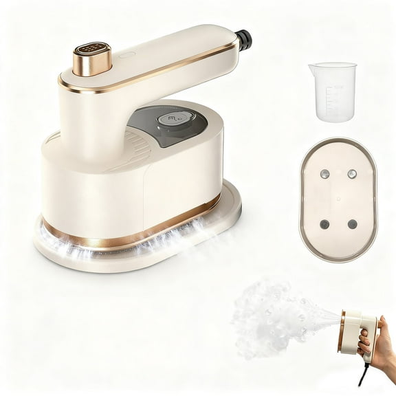 Travel Steamer Iron, Mini Portable Steam Ironing Machine with 30S Quick Preheating, Dry & Steam Ironing, Foldable Travel Steamer, for Travel, University Dormitories, Offices & Homes